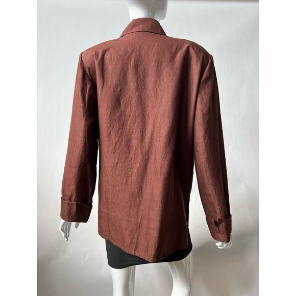 Preston & York Womens Jacket Coat Brown Buttons Pockets Collar XS - Picture 2 of 12